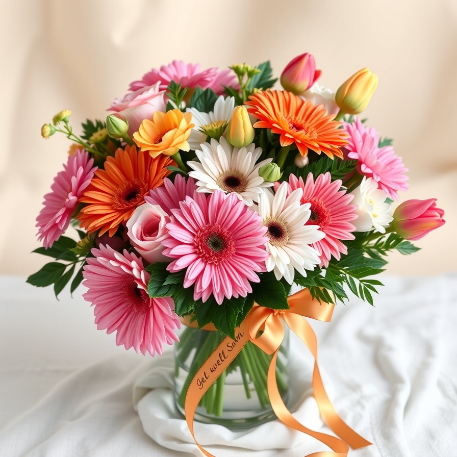 Pink and Orange Get well Soon Bouquet